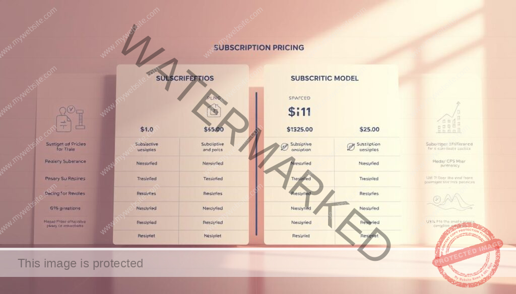 A vibrant and informative data visualization depicting a side-by-side comparison of subscription pricing models. The foreground features a clean, minimalist layout with a focus on numerical data and visual cues to highlight the key differences between plans. The middle ground showcases simplified icons and graphs to enhance the comparative analysis. The background subtly incorporates design elements that complement the overall professional and analytical tone, such as subtle gridlines, muted color palettes, and elegant typography. Soft, directional lighting creates depth and highlights the structured, yet visually appealing, presentation of the subscription pricing information.