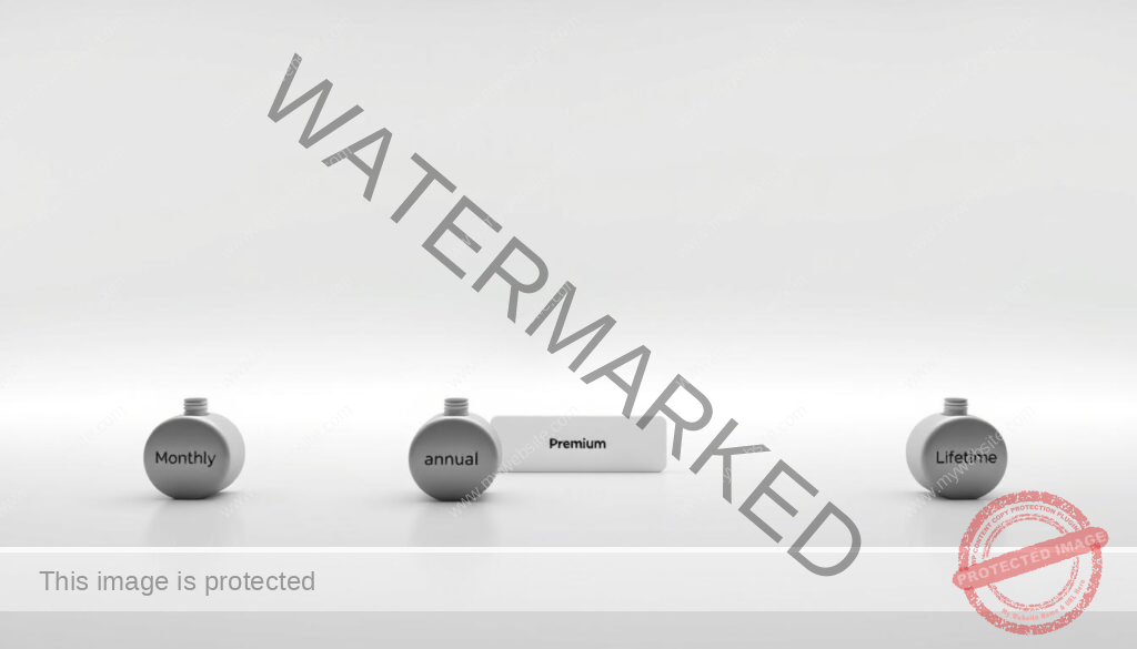 An elegant, minimalist comparison of pricing models and subscription options. A clean, white background creates a serene, professional atmosphere. In the foreground, three distinct pricing models - monthly, annual, and lifetime - are depicted as sleek, metallic icons, their differences highlighted through subtle variations in shape and sheen. The middle ground features a central subscription option, rendered as a simple rectangle with a soft, muted gradient. The background subtly suggests the premium content this pricing model supports, with a hint of a cinematic landscape or entertainment setting, conveying a sense of high-quality, immersive experiences.
