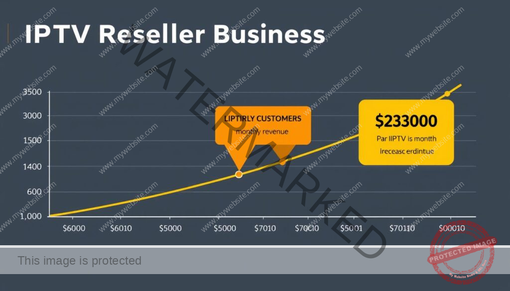 IPTV reseller profit chart showing monthly earnings growth over time