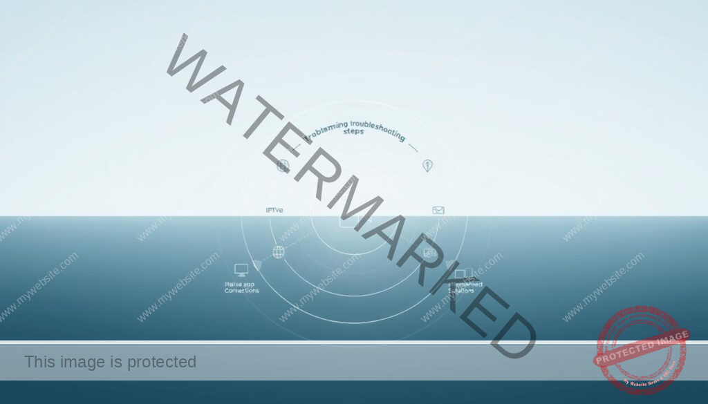 Streaming troubleshooting steps: A minimalist, technical diagram set against a cool, neutral background. In the foreground, a series of concentric circles depicting various troubleshooting stages, from diagnosing the issue to implementing solutions. The middle ground features subtle, wireframe-style icons representing IPTV app functions, network connectivity, and device performance. In the background, a muted grid pattern suggests the digital, computational nature of the problem. Soft, directional lighting casts a sense of depth and focus, guiding the viewer's eye through the troubleshooting process. The overall mood is one of clarity, precision, and problem-solving.
