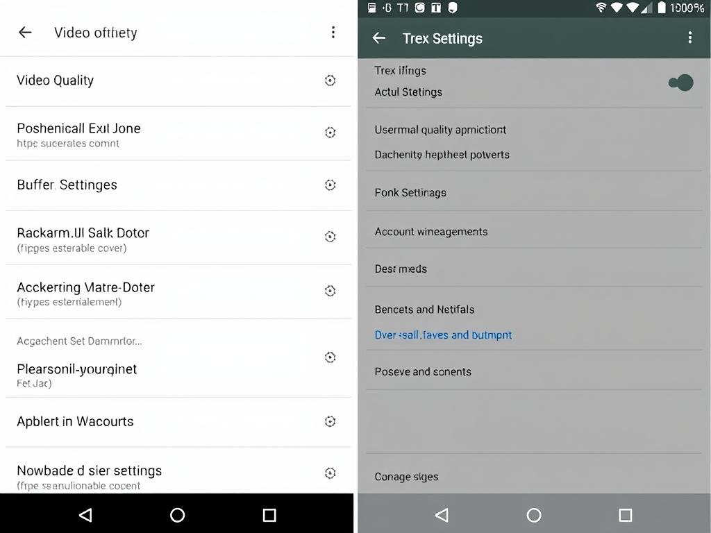 Trex IPTV IBO PRO app showing settings menu