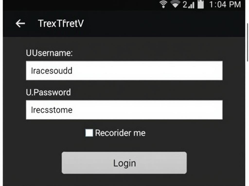 Trex IPTV XCIPTV APP showing login screen