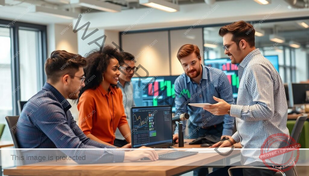 Trex IPTV team working together showcasing company culture